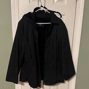 Sonoma Women's Black Utility Jacket Fleece Lined  missing belt